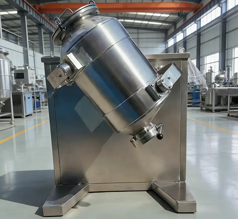 3D mixer installed on a factory floor